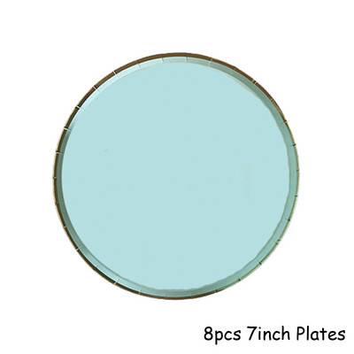 Μέντα Πράσινο χρυσό σερβίτσιο μιας χρήσης Πετσέτες για πάρτι Χάρτινα πιάτα Ψάθινο φλιτζάνι Παιδικά προμήθειες για πάρτι γενεθλίων Μπομπονιέρα Διακόσμηση γάμου