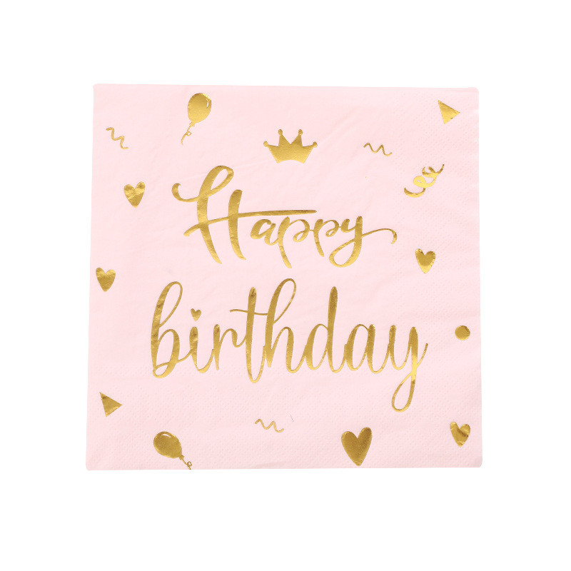 Ružičasta kruna Sretan rođendan Jednokratni set posuđa Sretan rođendan Salvete Tanjuri Djevojke Sretan rođendan Dekoracija za zabavu Ružičasti rođendan