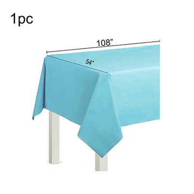 Plava jednobojna garnitura za zabavu Jednokratni plastični tanjur šalica Stolnjak Rođendanska zabava Dekoracija vjenčanja 10 osoba Potrepštine za odrasle