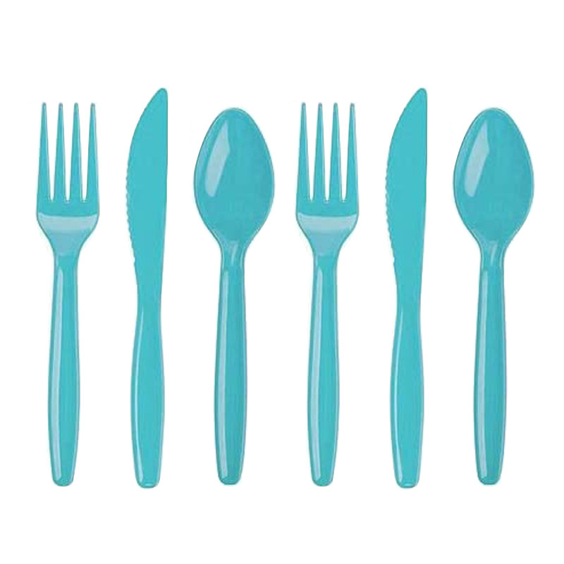 Plava jednobojna garnitura za zabavu Jednokratni plastični tanjur šalica Stolnjak Rođendanska zabava Dekoracija vjenčanja 10 osoba Potrepštine za odrasle