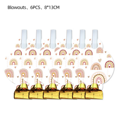 Bohemian Boho Rainbow Oprema za rođendane Stol Ukrasi za vjenčanje Tanjuri Šalice Salvete Baloni za djevojčice Baby Shower Bohe
