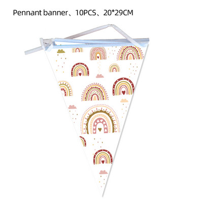 Bohemian Boho Rainbow Oprema za rođendane Stol Ukrasi za vjenčanje Tanjuri Šalice Salvete Baloni za djevojčice Baby Shower Bohe