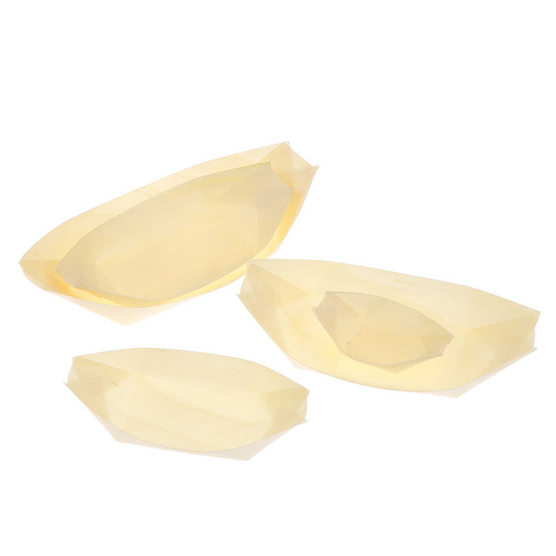 50kom/pak Sushi Shushi Drveni čamac Prirodni bambus za jednokratnu upotrebu Kajak salata Desert Borovica Torta Brod Zdjela za grickalice Podloga za sushi Tanjur Pladanj