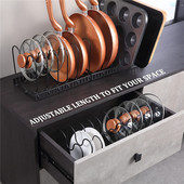 Köögikoristaja Roostevabast terasest poti kaanehoidja Laiendatav pannipoti kaane lõikelaud Kuivatuskööginõude hoiurest kaanealuse riiul