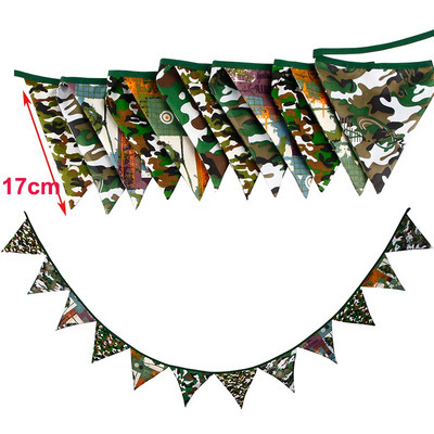 „Camo“ vakarėlio stalo reikmenys Popieriniai lėkštės Puodeliai Servetėlės Kariškio gimtadienio dekoras Reklamjuostė Kamufliažas Latekso Balionai Kariuomenės tortų viršus