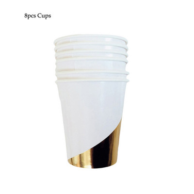 Bandă de aur trandafir pentru petrecere de aniversare farfurii de hârtie/cești/șervețel de decorare pentru petrecerea de aniversare pentru adulți, fată, băiat, veselă de unică folosință, paie