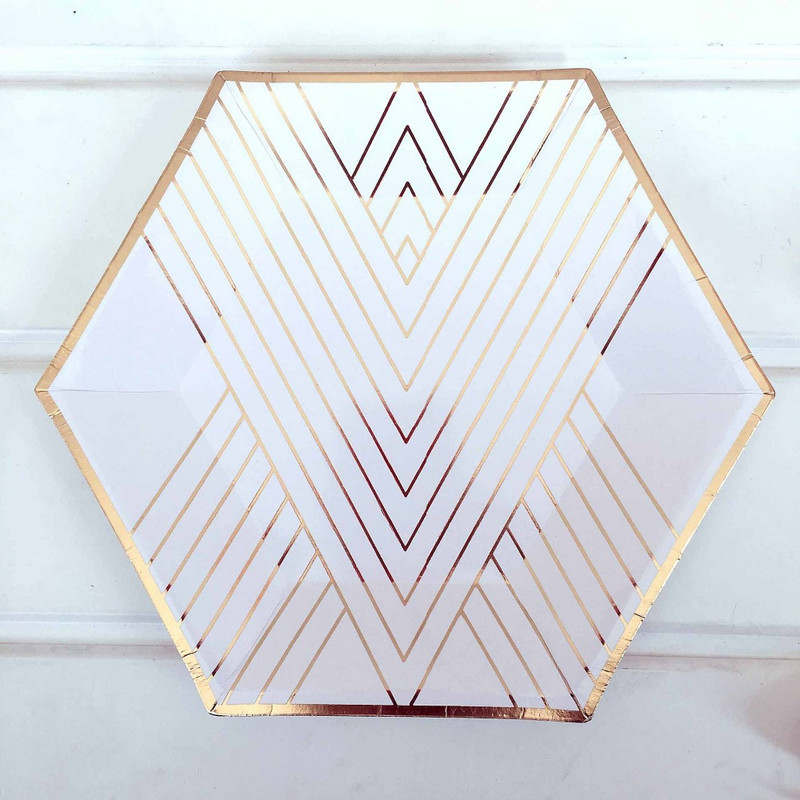 Bandă de aur trandafir pentru petrecere de aniversare farfurii de hârtie/cești/șervețel de decorare pentru petrecerea de aniversare pentru adulți, fată, băiat, veselă de unică folosință, paie