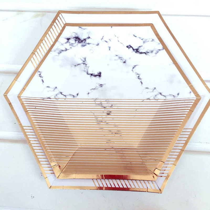 Bandă de aur trandafir pentru petrecere de aniversare farfurii de hârtie/cești/șervețel de decorare pentru petrecerea de aniversare pentru adulți, fată, băiat, veselă de unică folosință, paie