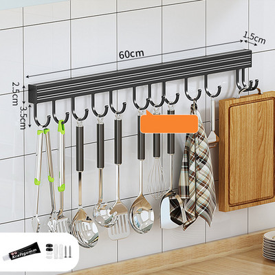 Toruvaba seinale kinnitatav köögiriide, must ja kuldne hoiurest Lõikelaud Konks ruum Alumiiniumist organiseerimisriistad