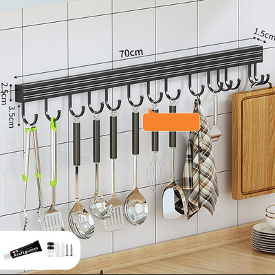 Toruvaba seinale kinnitatav köögiriide, must ja kuldne hoiurest Lõikelaud Konks ruum Alumiiniumist organiseerimisriistad