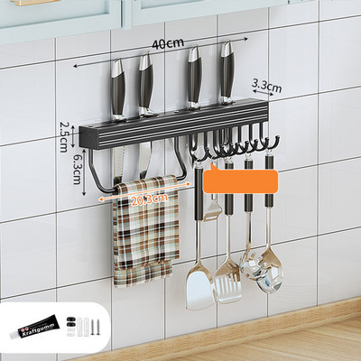 Toruvaba seinale kinnitatav köögiriide, must ja kuldne hoiurest Lõikelaud Konks ruum Alumiiniumist organiseerimisriistad