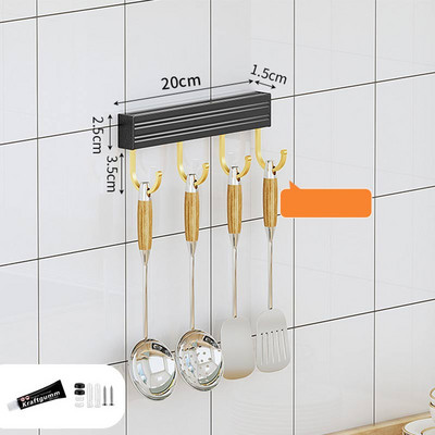 Toruvaba seinale kinnitatav köögiriide, must ja kuldne hoiurest Lõikelaud Konks ruum Alumiiniumist organiseerimisriistad