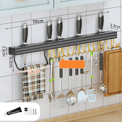 Toruvaba seinale kinnitatav köögiriide, must ja kuldne hoiurest Lõikelaud Konks ruum Alumiiniumist organiseerimisriistad