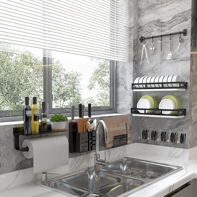 Nove kuhinjske police bez perforacija Zidni pribor za začine Daquan Držač za nož Vješalica Višenamjenski stalak za pohranu