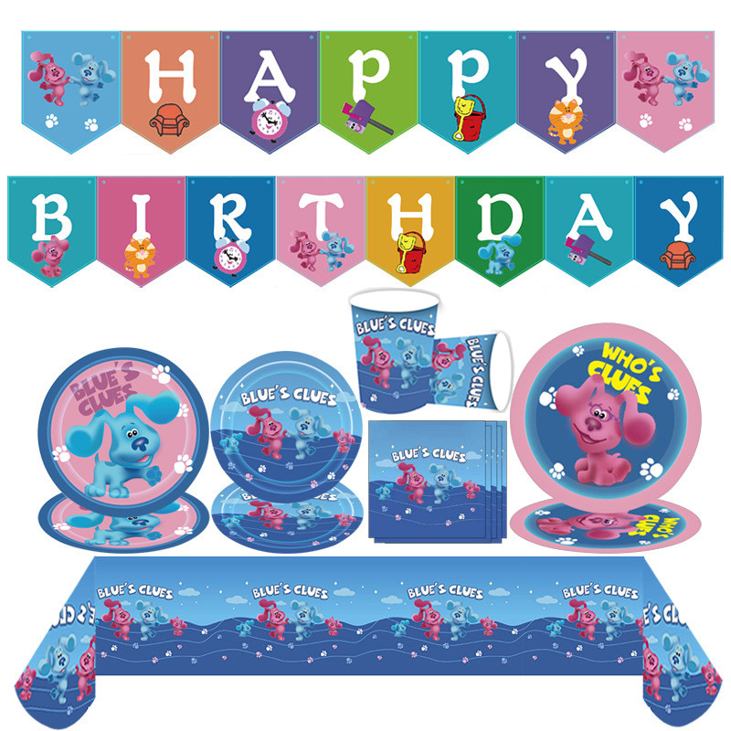 Blues Clues Theme Birthday Party Decorations Pribor Plavi pjegavi pas Papirnate čaše Tanjuri Salvete Baby Shower Baloni Pokloni za djecu