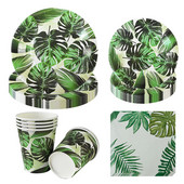 Havajski dekor za zabavu Palmino lišće Banner Papirnati tanjuri Salvete za jednokratnu upotrebu Set posuđa Ljeto Tropski pribor za zabavu