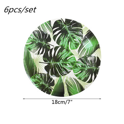 Havajski dekor za zabavu Palmino lišće Banner Papirnati tanjuri Salvete za jednokratnu upotrebu Set posuđa Ljeto Tropski pribor za zabavu