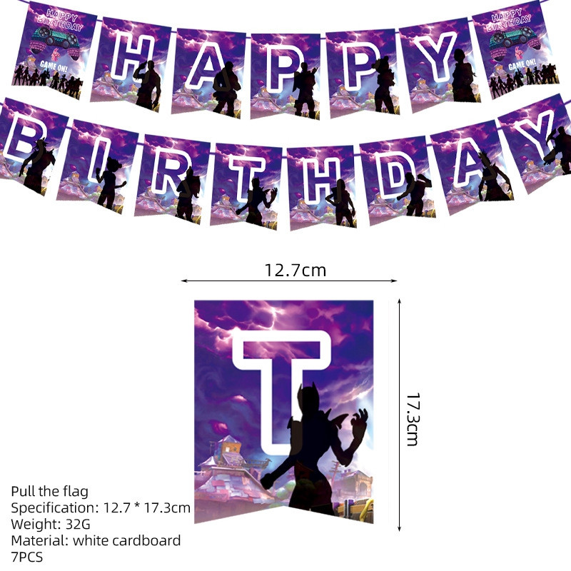 Game Fortress Theme Birthday Party Decorations Dječje jednokratno posuđe Set Baby Shower Boy Girls Party Decorations