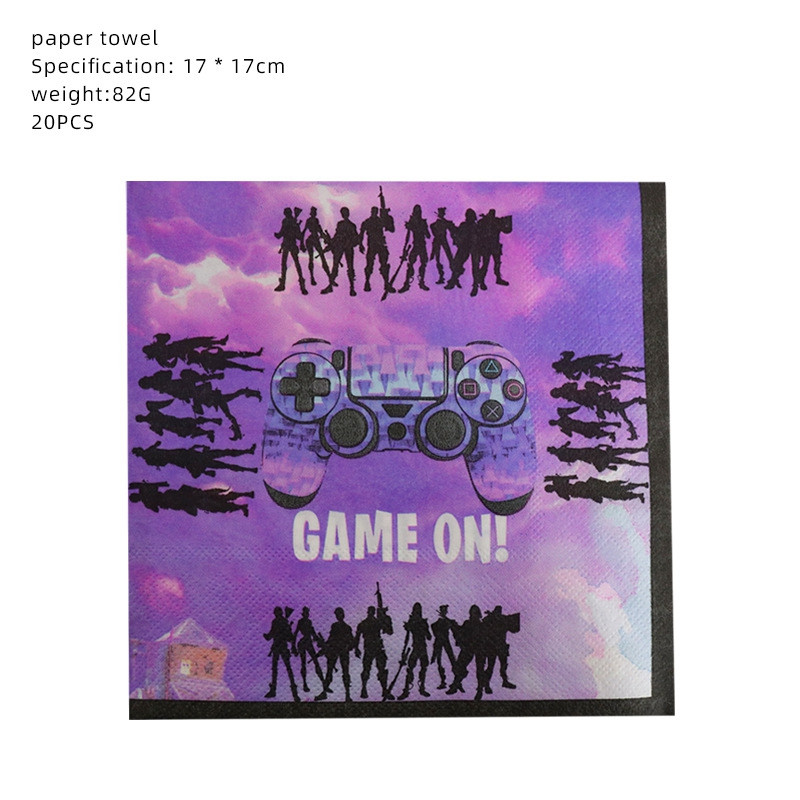 Game Fortress Theme Birthday Party Decorations Dječje jednokratno posuđe Set Baby Shower Boy Girls Party Decorations