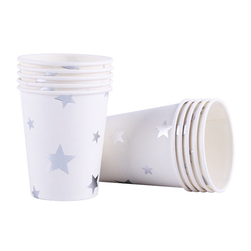10 buc 350 ml argintiu stil fulger de licență decorațiuni pentru petrecerea de naștere pentru copii adulți consumabile de hârtie, pahare de unică folosință