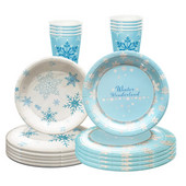 10 gostiju Smrznuto posuđe za rođendan Plava pahuljica Tanjur Šalica Salveta Potrepštine za božićnu zabavu Snijeg Led Zamrznuta tema Parti Decor