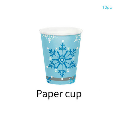 10 gostiju Smrznuto posuđe za rođendan Plava pahuljica Tanjur Šalica Salveta Potrepštine za božićnu zabavu Snijeg Led Zamrznuta tema Parti Decor