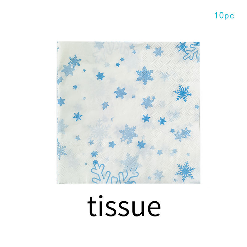 10 gostiju Smrznuto posuđe za rođendan Plava pahuljica Tanjur Šalica Salveta Potrepštine za božićnu zabavu Snijeg Led Zamrznuta tema Parti Decor