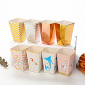 Party Papirnate kutije za kokice Rose gold Pop Corn Candy Sanck Favor Bag Božićno vjenčanje Dekoracija za dječju rođendansku zabavu