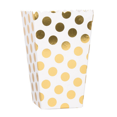 Party Papirnate kutije za kokice Rose gold Pop Corn Candy Sanck Favor Bag Božićno vjenčanje Dekoracija za dječju rođendansku zabavu