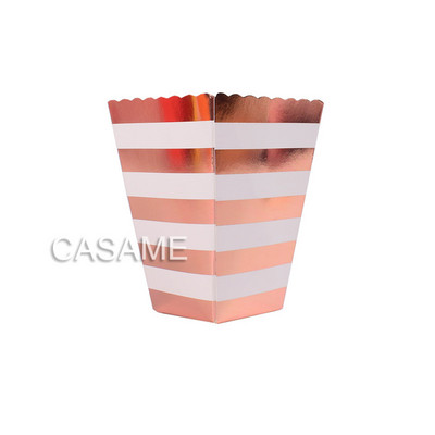 Party Papirnate kutije za kokice Rose gold Pop Corn Candy Sanck Favor Bag Božićno vjenčanje Dekoracija za dječju rođendansku zabavu