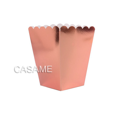 Party Papirnate kutije za kokice Rose gold Pop Corn Candy Sanck Favor Bag Božićno vjenčanje Dekoracija za dječju rođendansku zabavu