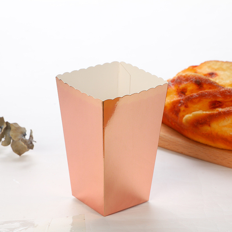 Party Papirnate kutije za kokice Rose gold Pop Corn Candy Sanck Favor Bag Božićno vjenčanje Dekoracija za dječju rođendansku zabavu