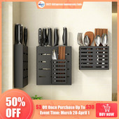 Valgomojo pagaliuko laikiklis Stalo reikmenų organizatorius lentyna Ant sienos montuojamas daugiafunkcis šaukštas laikymo dėžutės reikmenys virtuvės namų aksesuarams