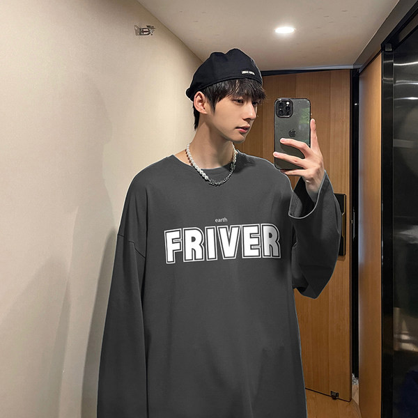 Νέο μοντέλο ανδρική μπλούζα με μακρύ μανίκι και επιγραφή