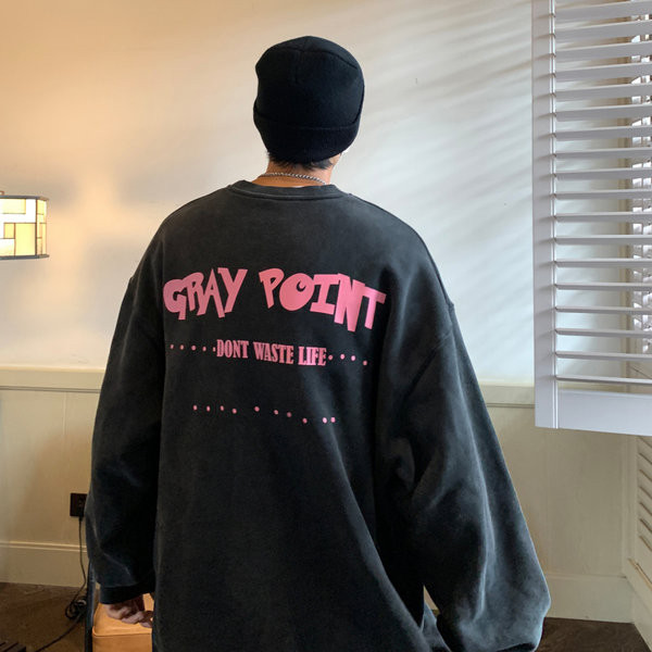 Φαρδύ μοντέλο ανδρική μπλούζα με στάμπα