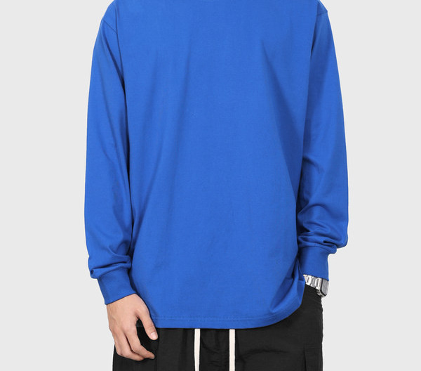 Muška ležerna bluza s dugim rukavima i O izrezom