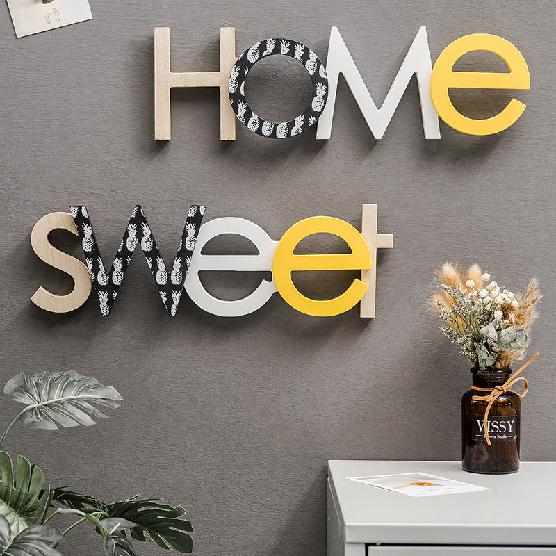 Ydewine`i 15-tolline Word Art Decor, ingliskeelse kirjaga seinakaunistus , PERE/kodu/armsad rippuvad puidust lauaplaadi sõnaehted