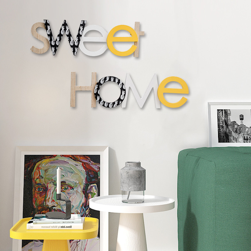 Ydewine`i 15-tolline Word Art Decor, ingliskeelse kirjaga seinakaunistus , PERE/kodu/armsad rippuvad puidust lauaplaadi sõnaehted