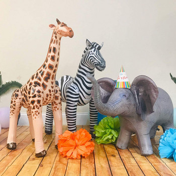 Голяма симулация Жираф Зебра Животни от джунглата Надуваем балон Слон Заек Жаба Горска сафари Декорация за рожден ден