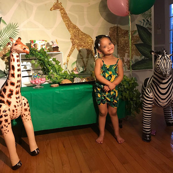 Голяма симулация Жираф Зебра Животни от джунглата Надуваем балон Слон Заек Жаба Горска сафари Декорация за рожден ден