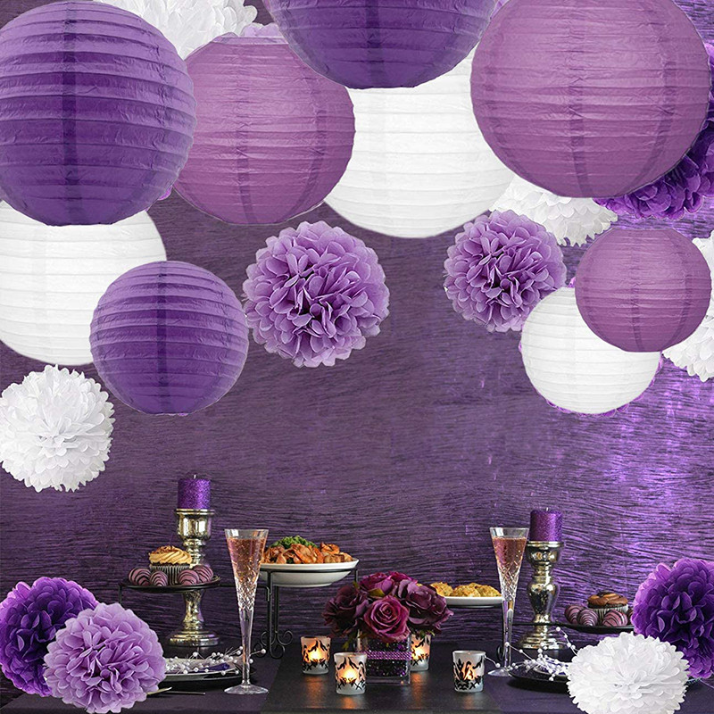 30 vnt. / Lot Popierinis Žibintas Kiniškas apvalus kabantis žibintas „Pasidaryk pats“ popierinis lempos dekoras vestuvių / vakarėlio / atostogų / gimtadienio dekoravimui