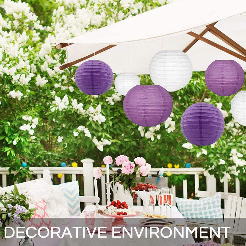 30 vnt. / Lot Popierinis Žibintas Kiniškas apvalus kabantis žibintas „Pasidaryk pats“ popierinis lempos dekoras vestuvių / vakarėlio / atostogų / gimtadienio dekoravimui