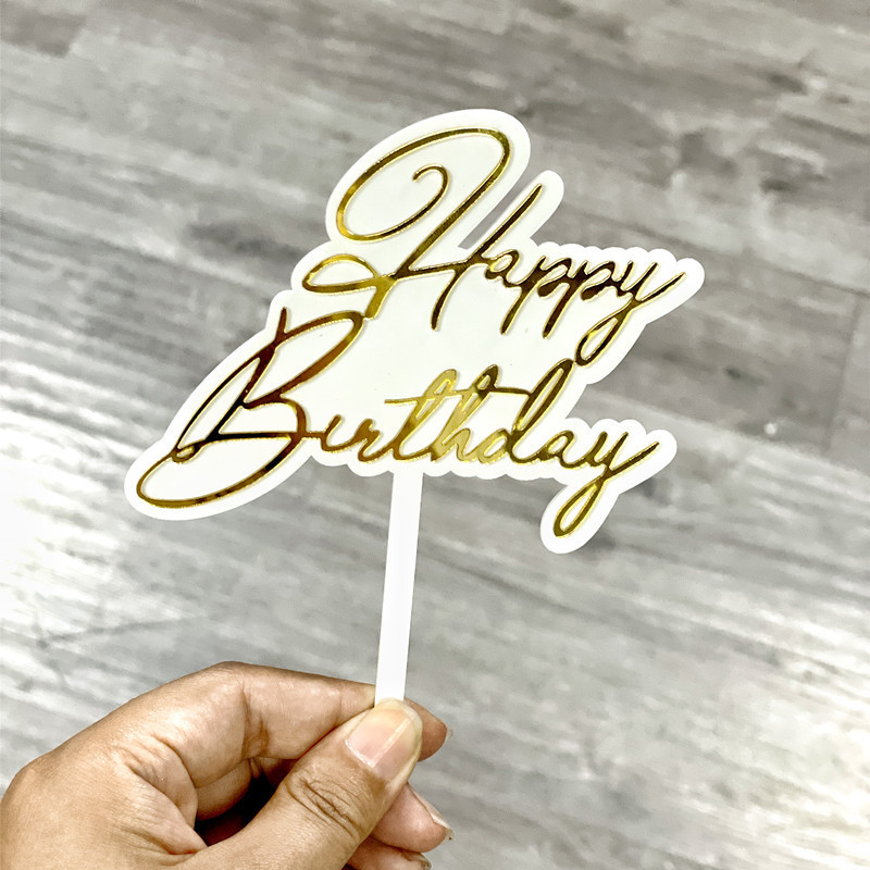 Νέο Διπλό Επίπεδο Χρυσό κάλυμμα για τούρτα γενεθλίων DIY για παιδιά Διακοσμήσεις τούρτας για πάρτι γενεθλίων Baby Shower