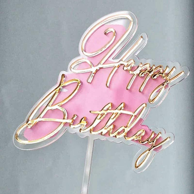 Νέο Διπλό Επίπεδο Χρυσό κάλυμμα για τούρτα γενεθλίων DIY για παιδιά Διακοσμήσεις τούρτας για πάρτι γενεθλίων Baby Shower