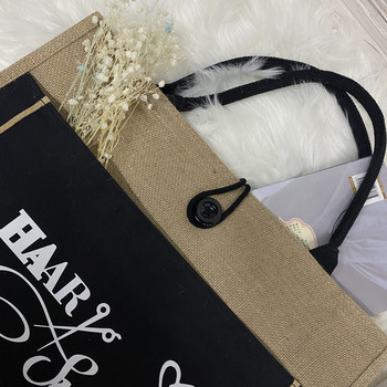 Προσωποποιημένο όνομα Shopping Tote Bag με τσέπες Πασχαλινό δώρο Τσάντες λινάτσα Δώρα γάμου για παράνυμφο Χριστουγεννιάτικο δώρο αποθήκευσης