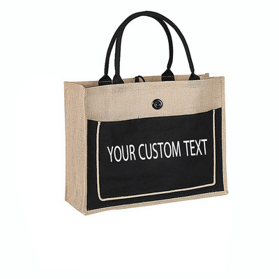 Personalizirana torba za kupovinu s džepovima za uskršnji dar Vreće od vreće Vjenčani darovi za djeveruše Božićni dar za pohranu