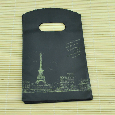 100 kom/lot Dizajnirana plastična vrećica za kavu "Hvala" 9x15 cm Poklon vrećica za nakit i slatkiše s ručkama Male plastične vrećice za pakiranje