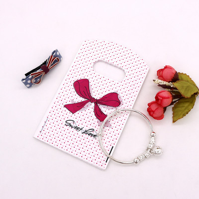 100 kom/lot Dizajnirana plastična vrećica za kavu "Hvala" 9x15 cm Poklon vrećica za nakit i slatkiše s ručkama Male plastične vrećice za pakiranje