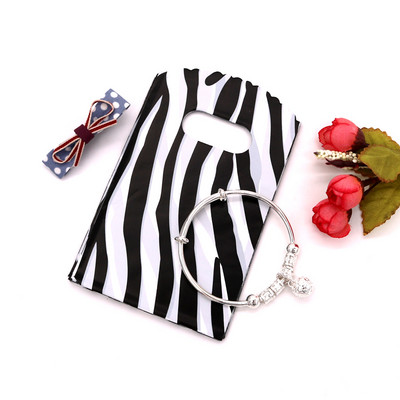 100 kom/lot Dizajnirana plastična vrećica za kavu "Hvala" 9x15 cm Poklon vrećica za nakit i slatkiše s ručkama Male plastične vrećice za pakiranje