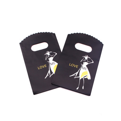 100 kom/lot Dizajnirana plastična vrećica za kavu "Hvala" 9x15 cm Poklon vrećica za nakit i slatkiše s ručkama Male plastične vrećice za pakiranje